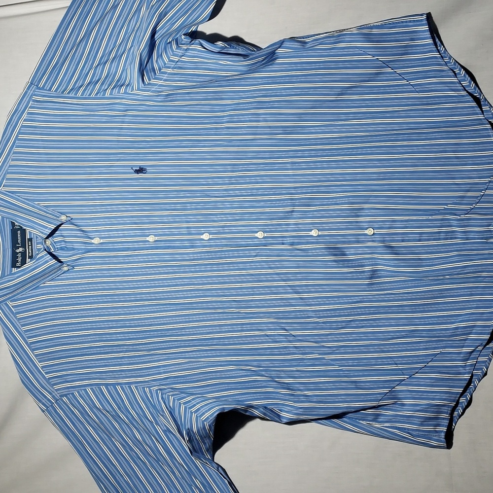 Ralph Lauren 100% cotton striped long sleeve button-down men's‎ shirt size XXL